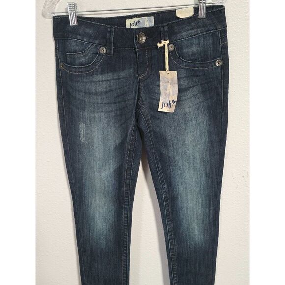 NWT Jolt Skinny Midrise Distressed  Jeans Womens Junior Sz 5 - Picture 2 of 5